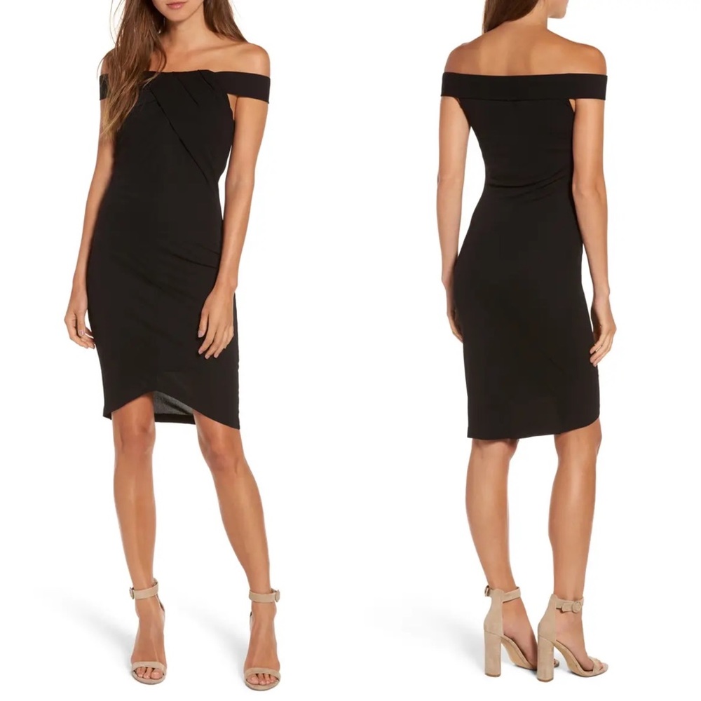NWT Kendall + Kylie Off Shoulder Black‎ Dress Sz L